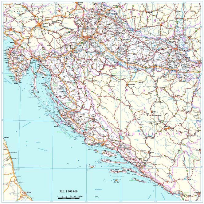 jadranska obala karta Vesna jadranska obala karta
